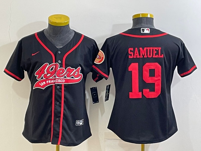 Youth San Francisco 49ers #19 Deebo Samuel Black With Patch Cool Base Stitched Baseball Jersey